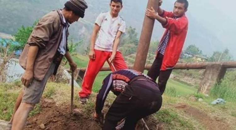 युवा संगठन नेपाल रुकुम–पश्चिमद्वारा जनश्रमदान