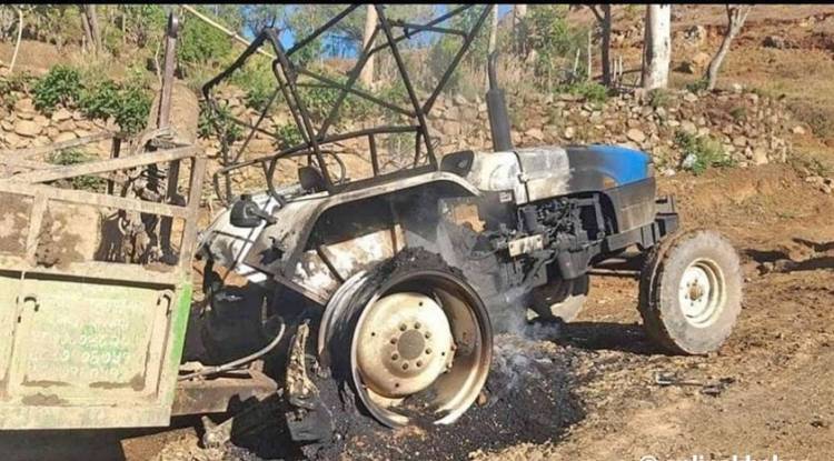 गुल्मीमा अज्ञात समूहद्वारा ट्याक्टरमा आगजनी