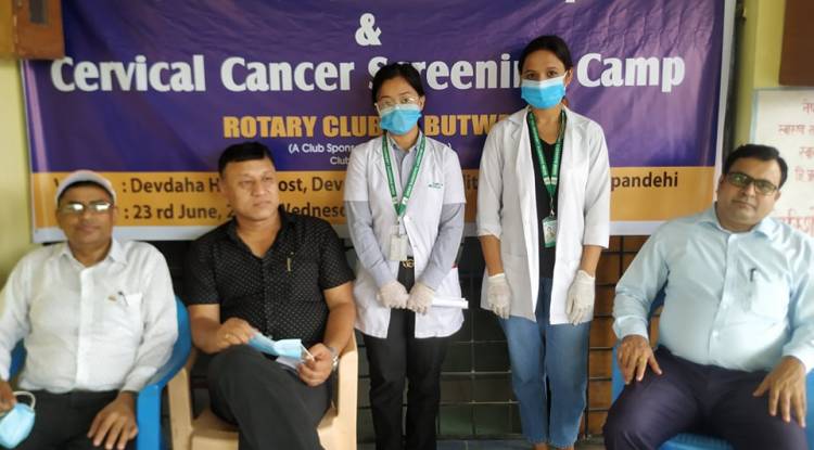 रोटरीद्वारा देवदहमा पाठेघरको क्यान्सरसम्बन्धि स्वास्थ्य शिविर सम्पन्न