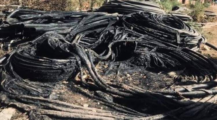 अज्ञात समूहद्वारा खानेपानी पाइपमा आगजनी 