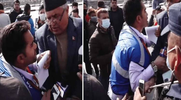 आन्दोलनकारीद्धारा  पत्रकार साहमाथि हातपात 